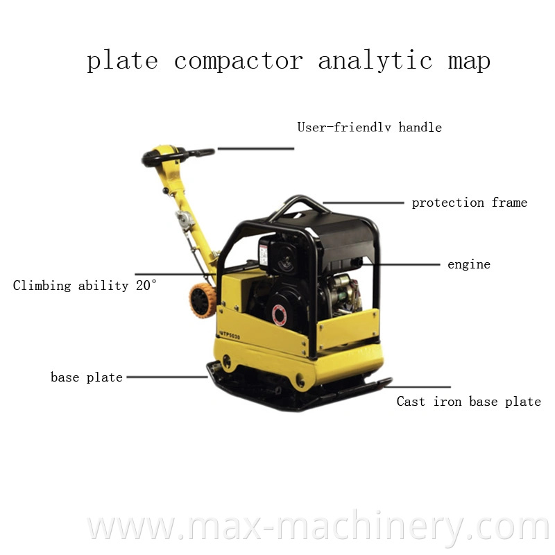 China Factory Diesel Hydraulic High Frequency Reversible Vibrating Plate Compactors for Sale